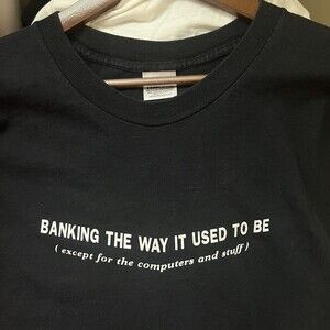 Vintage Savings of America T-shirt Black Banking the Way it Used to Be Mens XL